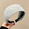 Diadema de Esponja Color Café Otoño Invierno para Mujer Estilo Coreano Uso Diario Versátil Diadema Alta para la Frente para Lavarse la Cara Atadura de Pelo Pinza para el Cabello