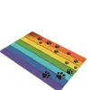 Tapete de Entrada Amazon para Porta com Patas de Cachorro, Tapete para Pés Absorvente de Água Secagem Rápida, Tapete de Diatomita Antiderrapante para Alimentação de Animais