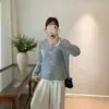 Cardigan de Punto Fino a Rayas para Mujer, Nuevo Estilo Otoño/Invierno 2026, Cuello Redondo, Suéter Abrigo Corto Suave y Elegante