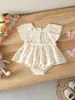 Amazon Transfronterizo 26 Estilo Otoño/Invierno Canalé Manga Larga Estampado Floral Triángulo Body Mameluco Niña