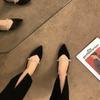 2026 Verano Nuevo Estilo Zapatos Mary Jane Planos Suaves de Gamuza de Punta Fina de Boca Baja Versátiles para Mujer Zapatos Planos para Mujer