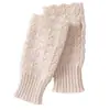Guantes de cachemira de color liso estilo coreano, diseño unisex, tejidos, cálidos y resistentes al frío, con diseño sin dedos y de punto calado, modernos y versátiles