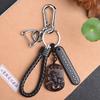 Llavero antipérdida de obsidiana de hielo natural al por mayor, colgante de llave de coche del zodiaco para hombres y mujeres, regalo de joyería