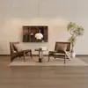 Silla individual de ocio estilo Wabi-Sabi, Nuevo estilo chino para hotel y B&B, Una mesa y dos sillas, Sillón reclinable perezoso de madera maciza para balcón, Sillón sofá