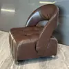 Sillón pequeño retro giratorio con respaldo para uso doméstico, taburete bajo móvil con ruedas para sala de estar