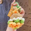 Llavero Colgante de Florero de Lana Tejido a Mano Colgante para Llavero de Mochila Escolar de Pareja Regalo del Día de San Valentín