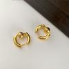 Design de nicho europeu e americano Sense ouro e prata 18K ouro verdadeiro galvanizado letra B fivela de orelha fixa brincos de latão vento frio para mulheres