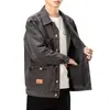 Jaqueta Jeans Masculina para Primavera e Outono 2026 Nova Marca Tendência Estilo Japonês Roupas Masculinas Versátil Solta Tamanho Grande Jaqueta de Trabalho com Múltiplos Bolsos