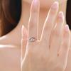 Anillo Doble Corazón de Plata de Ley s925 para Mujer Estilo Japonés y Coreano Anillo Simple Corazón de Niña Índice con Microdiamantes Pieza de Mano de Lujo Ligero Corazón de Amor