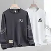 Sudadera de hombre para primavera y otoño, talla grande, versátil, holgada, casual, camiseta de moda, jersey de cuello redondo, gruesa, camiseta básica elegante