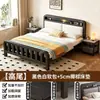 Cama de hierro con marco de acero engrosado para propiedades de alquiler, cama de hierro para dormitorio principal, cama reforzada para adultos individual y doble para el hogar, cama de hierro de 1.8 m