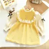 Vestido para Niña Elegante Vestido de Princesa Tejido Modelo Nuevo 2026 para Bebés Ropa de Otoño e Invierno Vestido de Otoño e Invierno para Niños de un Año