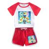 Roupas infantis Wangwang meninos e meninas terno 2024 Verão novo t-shirt de manga curta infantil shorts casuais de duas peças finas
