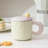Taza de café de cerámica coreana ins fresca color caramelo macarrón con marca para pareja, para el hogar, para niños y niñas
