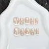 Pegatinas para uñas de cadena con lunares estilo francés, forma cuadrada corta, disponibles en varios tamaños, puntas de uñas postizas prefabricadas, directo del fabricante