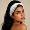 Diadema de Encaje Hueco Retro con Borde Elástico Ancho, Pañuelo de Cabeza de Cintura Moderno para Viajes de Primavera y Verano y Accesorios para el Cabello de Playa