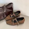 Zapatos Mary Jane de mujer con estampado de leopardo que aumentan la altura, estilo francés primavera/otoño 2026, elegantes, adecuados para faldas, punta fina, zapatos para ir al trabajo