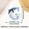 Patche Bordado Letra 26 Baleia Novo Desenho Animado Transfronteiriço Onda Azul e Branca Adesivo Termocolante Patche Decorativo Patche para Roupa