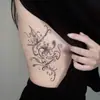 Pegatina de Tatuaje Temporal para Hombro Estilo Lirio Rojo Inglés, Impermeable y de Larga Duración, Estilo Ins para Mujer, Pegatina de Tatuaje de Alta Gama