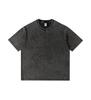 Camiseta de manga corta con cuello redondo para hombre, estilo americano vintage lavado batik, 240g, para adolescentes con características batik