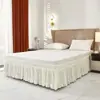 2026 Nuevo Estilo Color Sólido Elástico Amazon Falda de Cama con Volantes con Falda de Cama Elástica Incorporada