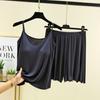 Pijamas e shorts das mulheres com almofada de peito, terno de verão modal cor sólida sexy fino desgaste da casa terno de duas peças
