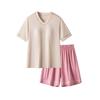 Pijama de verano para mujer con cuello en V y almohadilla en el pecho, fino, pijama, longitud opcional, se puede usar afuera, seda de hielo, sensación fresca, ropa de casa L836