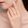 Nuevo anillo de princesa con lazo chapado en oro de celebridad en línea para mujer, latón dorado, anillo liso de boca viva, regalo para el Día de San Valentín