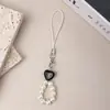 Lanyard para teléfono de corazón de perla lindo estilo coreano INS, unidad USB, colgante para llave de coche, adornos colgantes para funda de AirPods