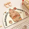 Alfombra de Piso de Barro de Diatomeas Dibujo Animado de Capibara Alfombrilla para Pies Absorbente de Agua de Baño Capibara Lindo Forma Irregular Antideslizante Alfombra de Entrada