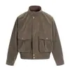 Chaqueta Yongfang Estilo Americano Old Money para Hombre y Mujer, Retro Melange Polar Casual Holgado Cuello Alto Versátil