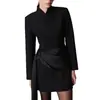 Otoño 2026 Nueva Ropa de Mujer Comercio Electrónico Transfronterizo Dropshipping Faldas Oficina Cintura Ceñida con Cinturón Plisada Corta Bodycon