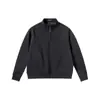 Sudadera con media cremallera holgada de peso pesado para hombre, con forro de terciopelo, manga larga, nueva para Otoño/Invierno 2026, Top casual con cuello alto