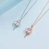 Xiyin Venta Caliente Collar de Bailarina de Ballet para Mujer Plata de Ley 925 Ins Simple Elegante Cadena para Clavícula Regalo para Mejor Amiga