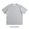 Nueva Camiseta Casual de Manga Corta para Hombre 2026 con Diseño de Nudos y Empalmes Estilo Americano, Camiseta Holgada de Cuello Redondo para Hombre