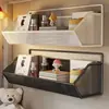 Prateleira de armazenamento de parede para quarto de dormitório estudantil, solução de armazenamento de parede sem furos, cesto de pendurar para banheiro