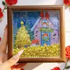 Marco de Foto de Árbol de Navidad de Oro Puro 999 Adorno Feng Shui para la Paz y la Alegría, Soporte de Exhibición del Dios de la Riqueza, Regalo para Familia y Amigos