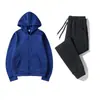 Comercio exterior otoño e invierno sudadera con cremallera + pantalones de chándal conjunto deportivo de 2 piezas, conjunto de sudadera con capucha de color liso para parejas