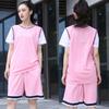 Novo Conjunto de Basquete de Manga Curta Feminino Estilo Coreano Uniforme de Equipe de Competição Roupa Esportiva Estudantil Falsa de Duas Peças Roupa de Classe Conjunto de Camisa de Basquete Estampada