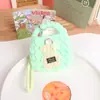 Funda para Auriculares de Lana Rellena de Dibujos Animados Tejida a Mano Funda para Auriculares de Lana Mini Monedero Bolsa de Almacenamiento