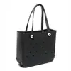 Bolsa tote perfurada de EVA, novo estilo, design oco simples, à prova d'água, para atividades ao ar livre, compras e transporte de compras