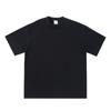 Camiseta de manga curta grossa, gola redonda, algodão 280g, decote pequeno, cor sólida, camiseta de ombro para homens e mulheres jovens