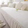 Verão Luxo Leve Simples Seda de Gelo Sensação Fresca Tecido de Tricô Almofada de Sofá Fixa Antiderrapante Resistente ao Desgaste Toalha de Encosto Frescor Almofada de Assento