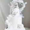 Decoración de Pastel Corona de Cumpleaños Transfronteriza Adornos para Hornear Perla Redonda Flores para Fiesta de Novia Corona Venta al por Mayor E18