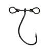 Frete Grátis Gancho Único 2,5 cm 0,4 g Níquel Preto Gancho Crank com Girador de Furo Duplo para Isca Artificial Isca Macia Gancho de Pesca