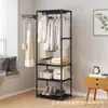 Estante de Ropa de Ensamblaje Sencillo para Dormitorio del Hogar Colgar Ropa Gabinete de Almacenamiento Multicapa Estante Ahorrador de Espacio para Habitación de Estudiantes en Renta