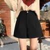 Shorts de lã femininos 2026 outono novo cintura alta perna larga estilo boot shorts em multicor da moda para uso casual