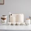 Suet Jade Porcelana Branca National Tide Ink Conjunto de Chá de Viagem Um Bule Quatro ou Seis Xícaras Novo Expresso Chinês Xícara Luz Presente de Luxo Empresarial
