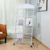 Porta-revistas, expositor de folhetos, porta-livros, armazenamento de informações, expositor de jornais de chão dobrável