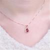 Colgante Lazo Rubí Estilo Coreano 3 Quilates Turmalina Roja Sangre de Paloma Brasileña Natural Colgante Color Diamante Collar Tesoro
